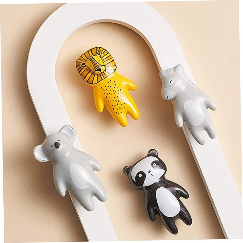 woobles Cute Animal Knobs Kids Handles Ceramic Knobs Kids Room Door Cabinet Knobs Lovely Cabinet Pulls Drawer Knobs for Kids, with Screws 5 Pcs - Image 3
